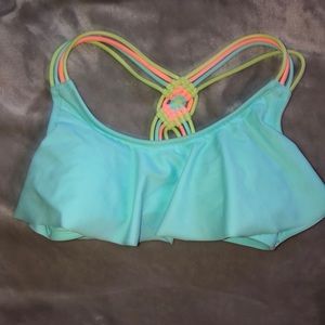 Blue flower bikini top